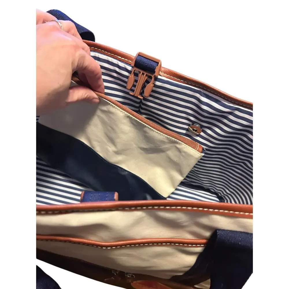Set of 2 canvas beach bag & cooler NWT